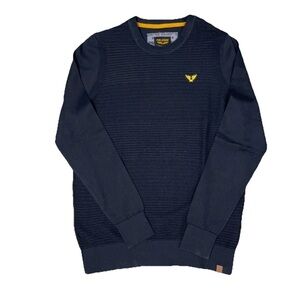 PME Legend American Classic Crewneck Sweater Mens Medium Knit Emblem Navy Cotton